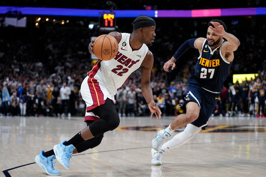 Jimmy Butler plays in Li-Ning shoes.