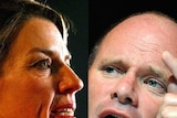 Premier Anna Bligh and LNP leader Campbell Newman had a political State of Origin stoush yesterday.