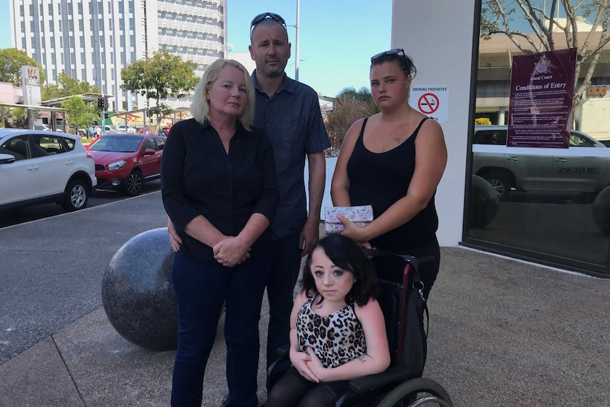 The Williams family outside Darwin local court.