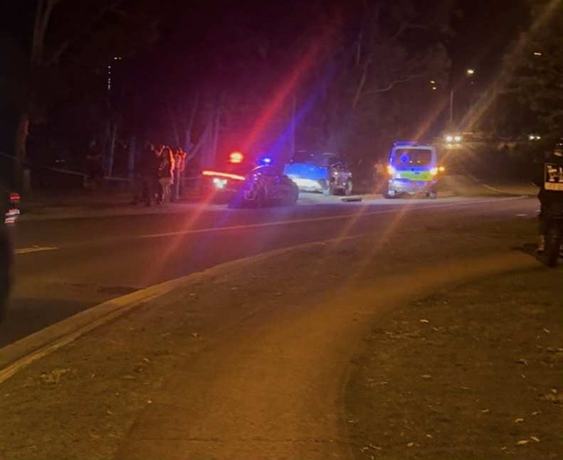 Emergency services outside a childcare centre at night time