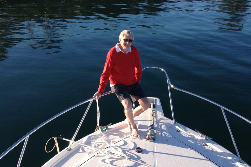 Alan Beeby on a boat