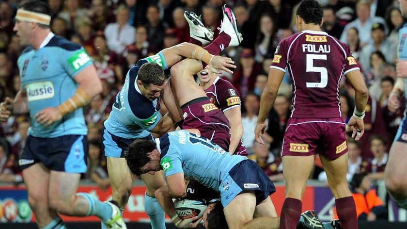 Luke O'Donnell was placed on report for this spear tackle on Darius Boyd in the first half.