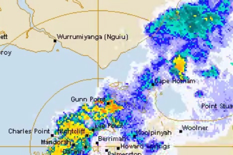 A storm cell swept across Darwin.