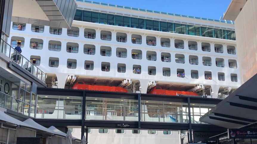 The Sea Princess docked at Hamilton in Brisbane.