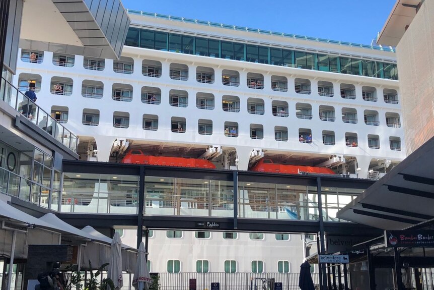 The Sea Princess docked at Hamilton in Brisbane.