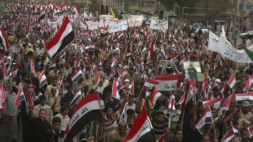 The crowds of Sadr supporters stretched from the giant Sadr City slum in north-east Baghdad to the square around 5 kilometres away.