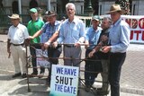 Farming and conservation groups rallied in Brisbane yesterday, vowing to lock their gates to keep coal and gas companies off their properties.
