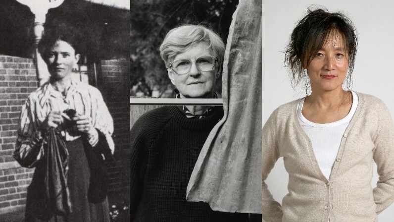 Three women artists from L to R, Grace Cossington Smith, Rosalie Gascoigne, and Mari Funaki