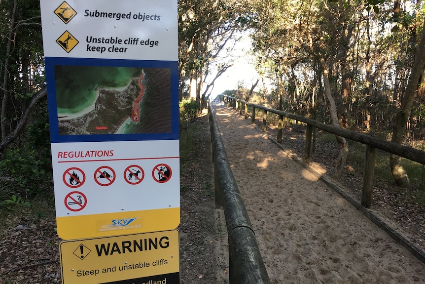 Cliff hazard warning signs are now in place at Cape Byron.