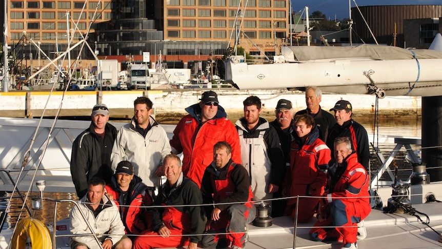 The Helsal 3 crew after their Launceston to Hobart win in December 2011.