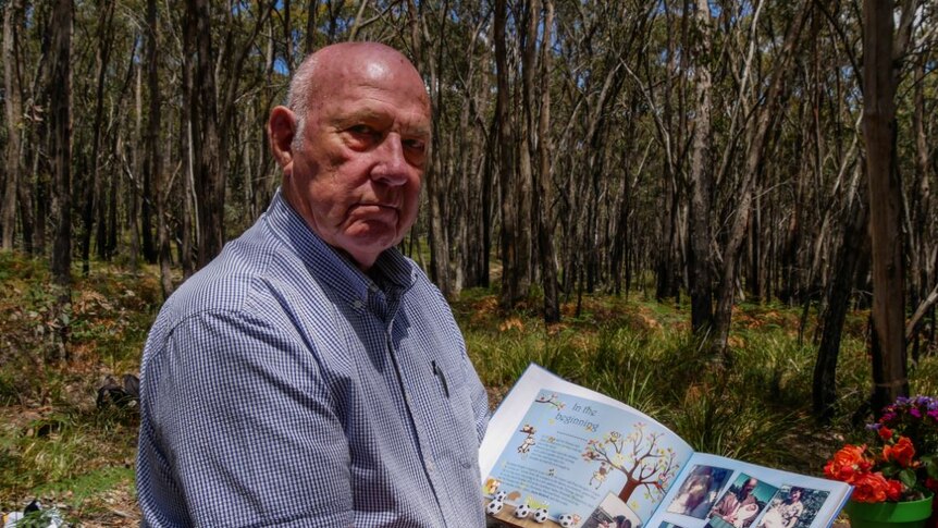 Bill Thomas visits the memorial at Linton multiple times a year. Their son Jason was just 25 when he died in a bushfire.