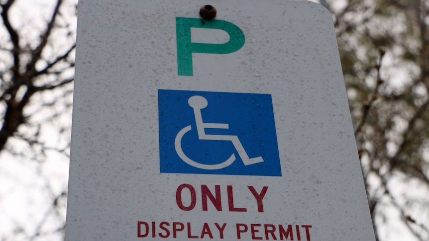 Disabled parking sign in Canberra