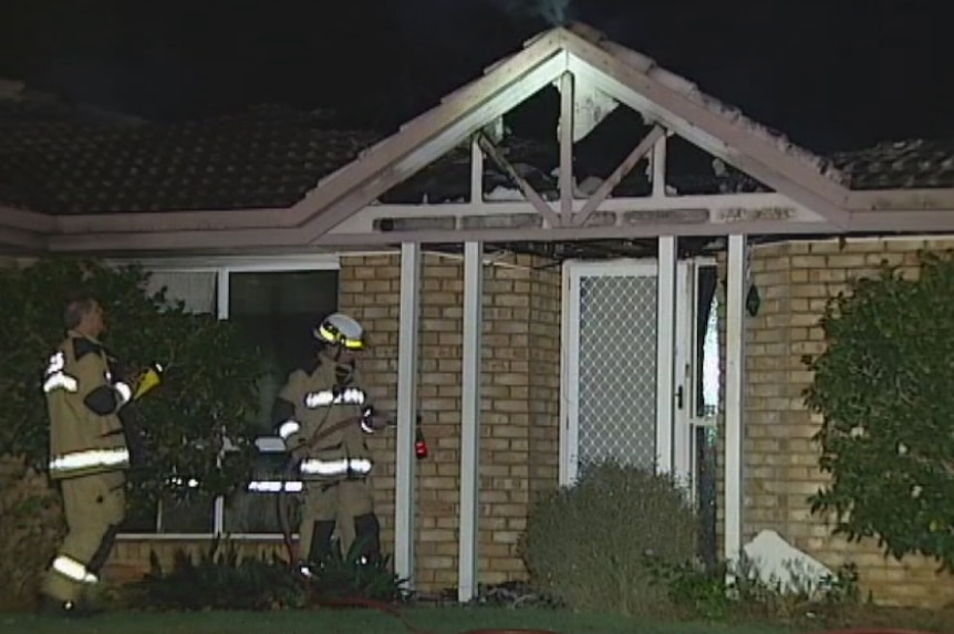 Firefighters at blaze at home at Lees Court in Victoria Point on Brisbane's bayside