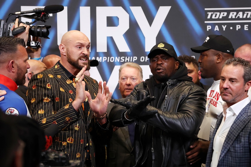 Tyson Fury and Dillian Whyte had to calm their camps down at the press conference.