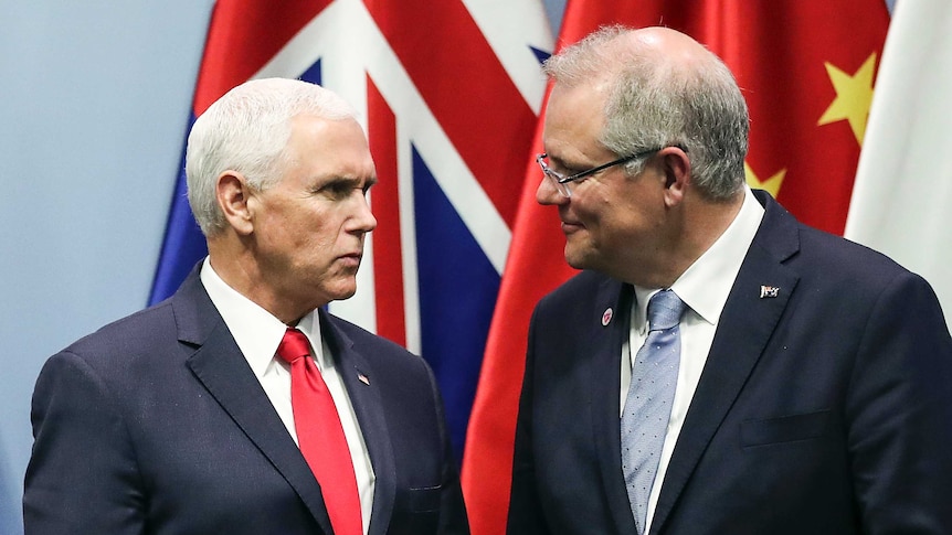 Mike Pence and Scott Morrison both addressed APEC on Saturday.