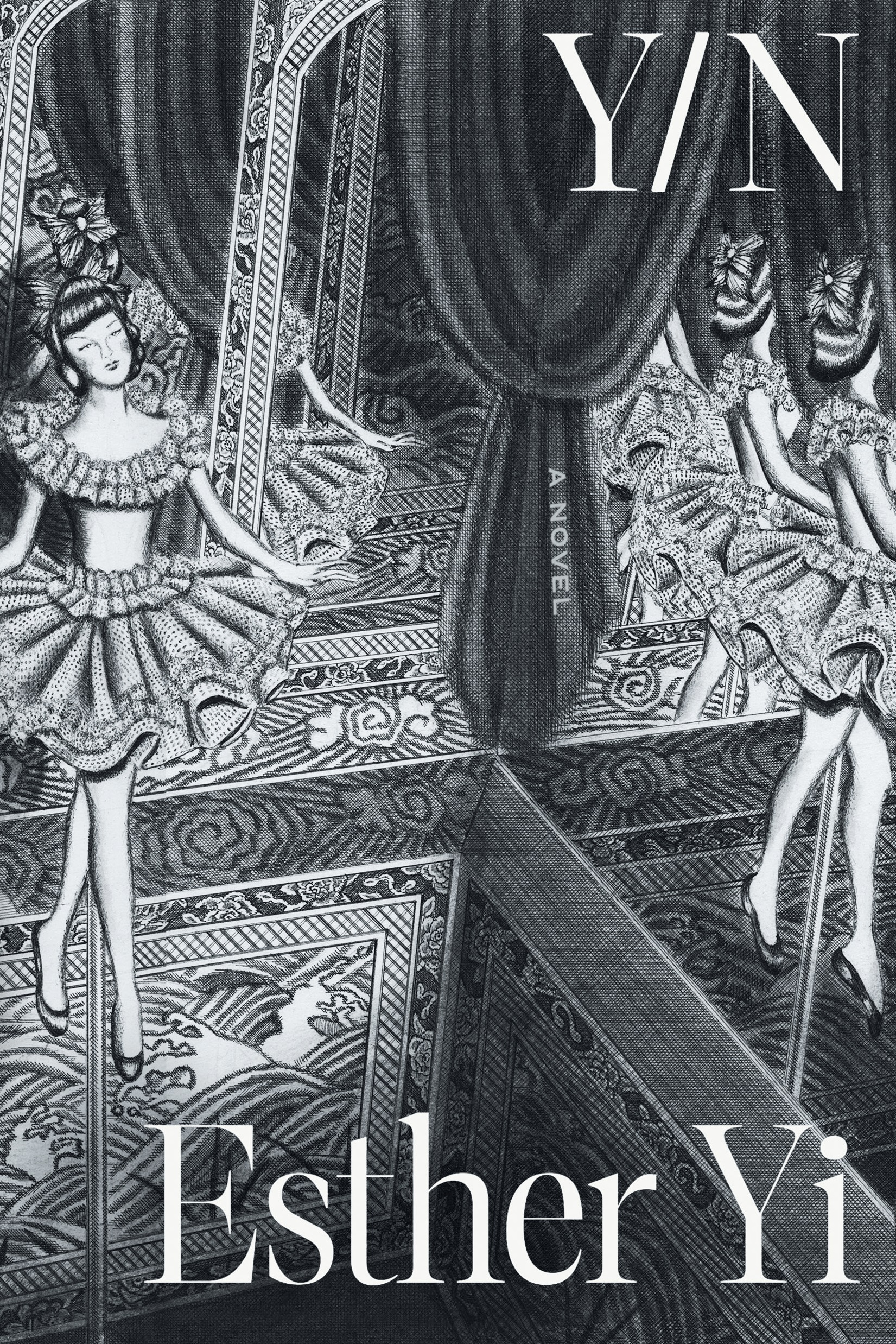 A book cover showing a black and white illustration of women dancing on a stage