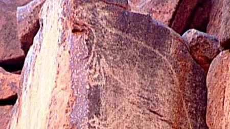 Ancient rock carvings at Burrup Peninsula