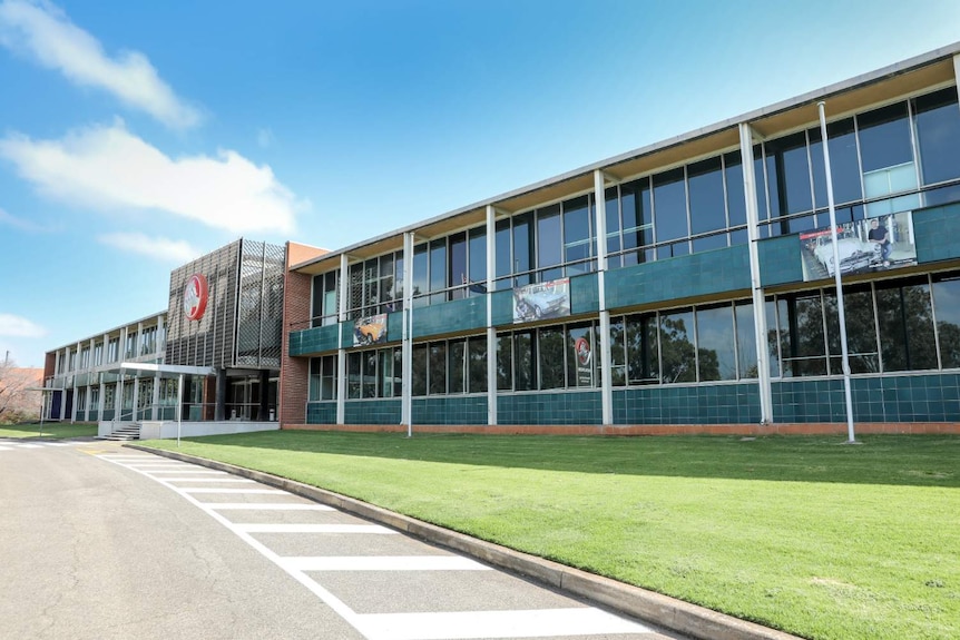 Outside the soon to be closed Holden plant in Adelaide.