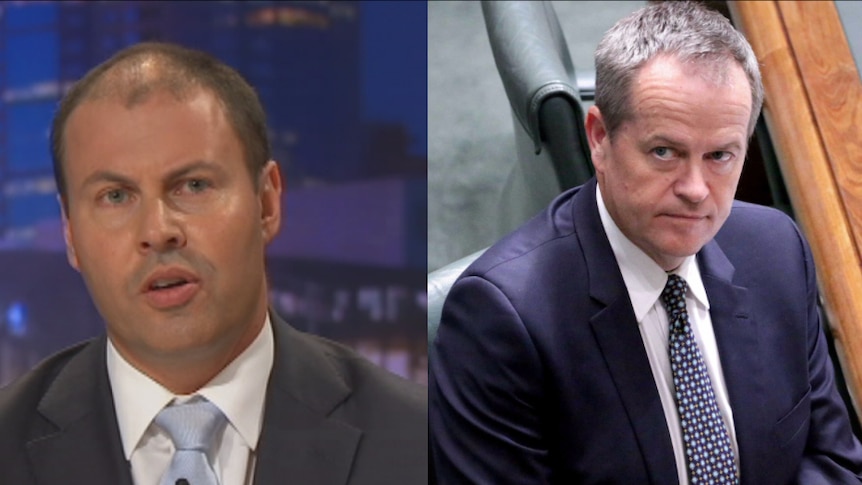 Side by side image of Josh Frydenberg and Bill Shorten