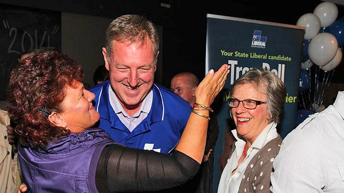 Liberal Troy Bell celebrates on election night