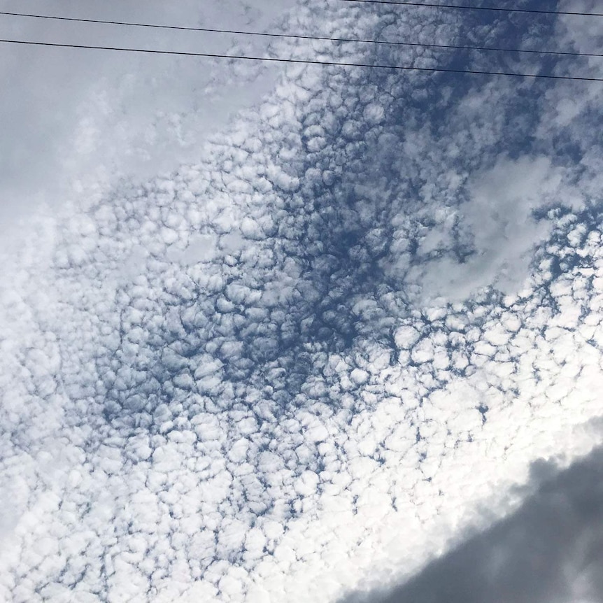 Unusual cloud formation like scattered ice cubes