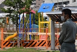 Soil underneath the slide in a Tokyo park showed extremely high radiation levels
