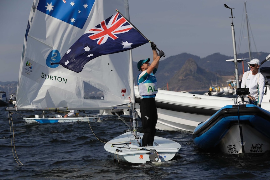 Tom Burton celebrates Rio gold medal win