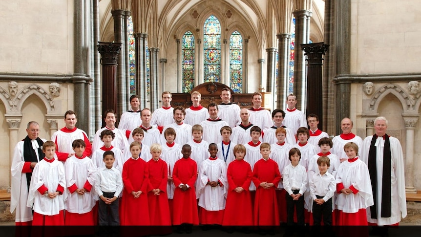 Picture of the choir of London's Temple Church Choir.