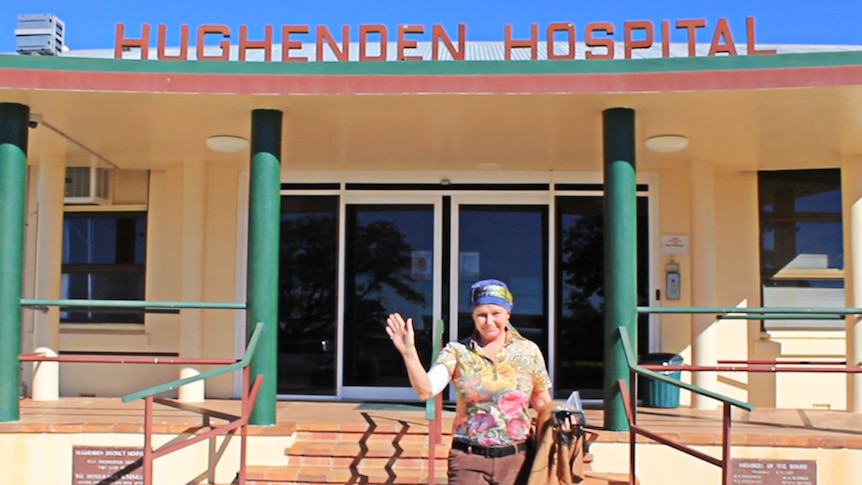 Jane Charuba out the front of Hughenden Hospital.