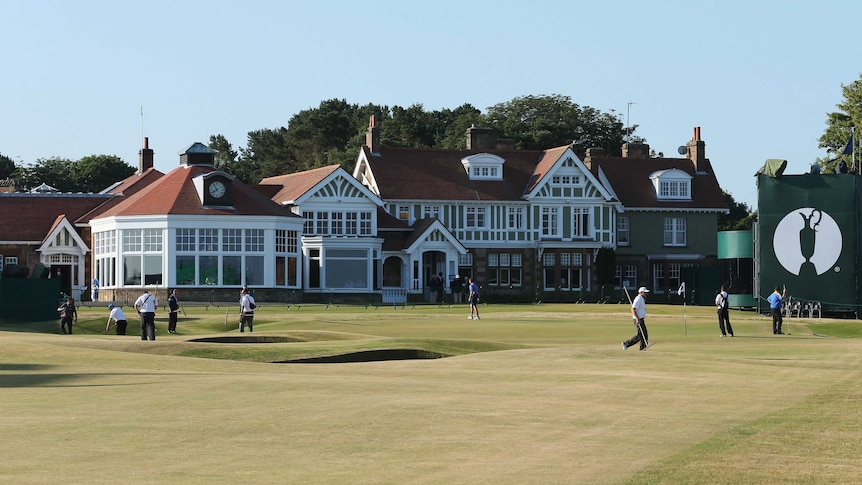 A general view of the clubhouse at Muirfield golf course.