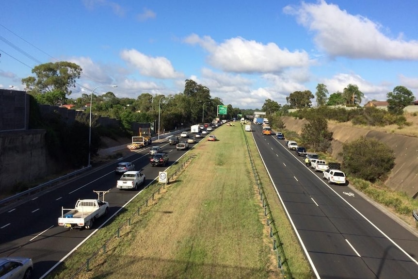 The M2 after a fatal truck crash