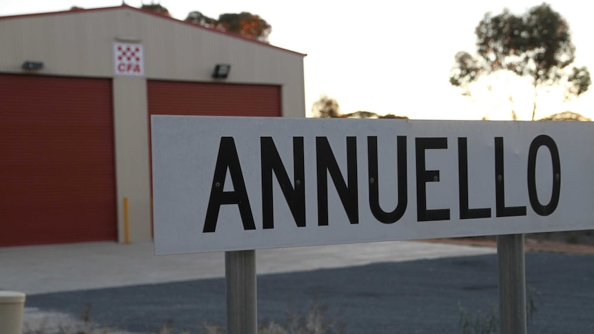 Annuello sign in front of CFA shed.