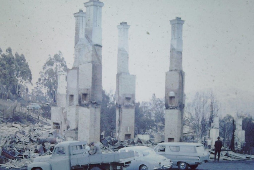Fern Tree Hotel after 1967 bushfire