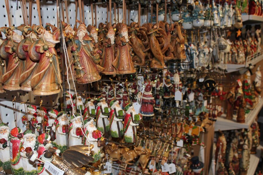 Hundreds of Christmas trinkets adorn the walls over a 600 square metre space.
