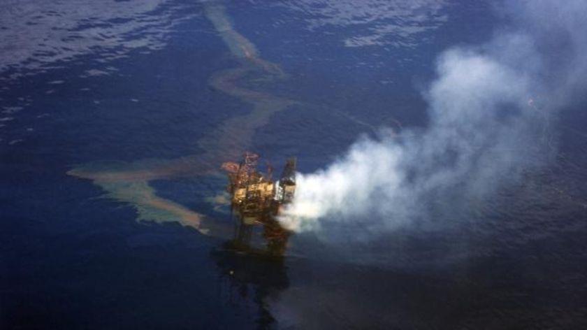 West Atlas oil platform spill