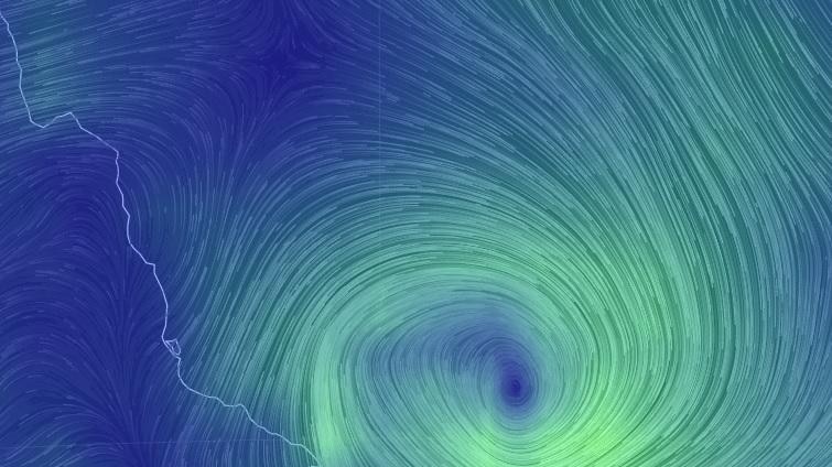 wind map visualisation of Tropical Cyclone Marcia