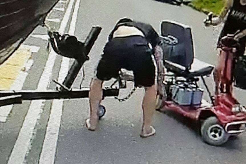 Police charge man with string of offences after he was pulled over using a mobility scooter to tow boat.