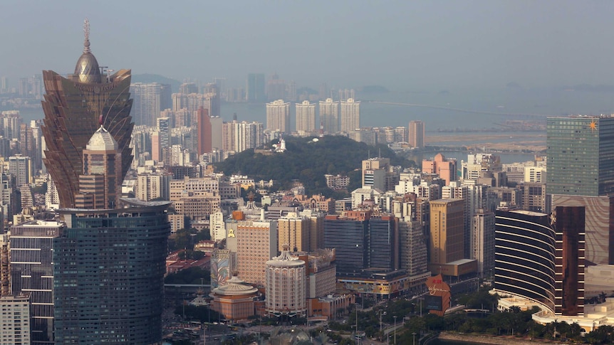 Casinos are seen in a general view of Macau.