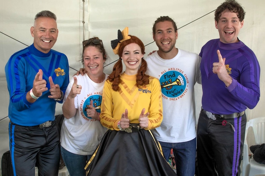 The wiggles with a man and a woman