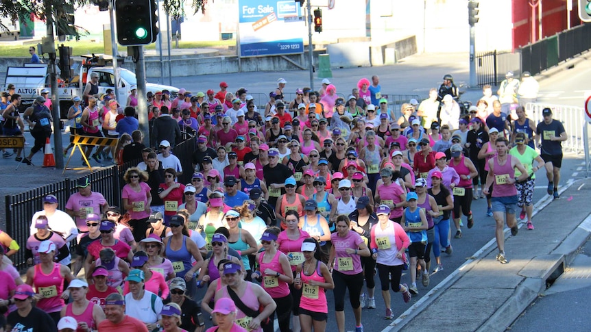 A sea of runners take off in the 8KM run at the Mother's Day Classic