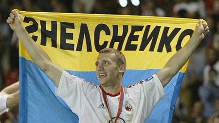 Andriy Shevchencko celebrates for AC Milan