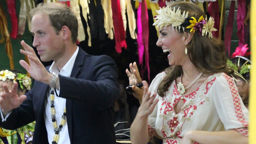William and Kate dance in Tuvalu