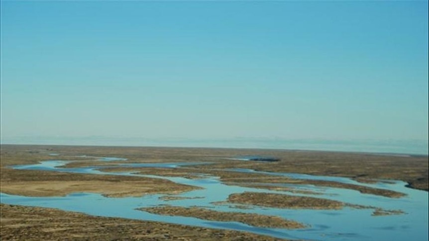 Lake Eyre is filling thanks to flows from the Cooper Creek, Diamantina and Georgina rivers
