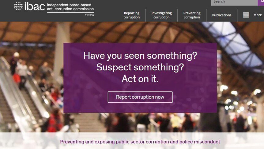 The front page of the IBAC website.