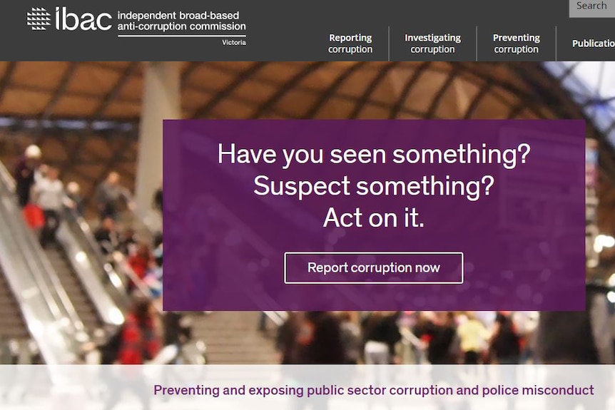 The front page of the IBAC website.