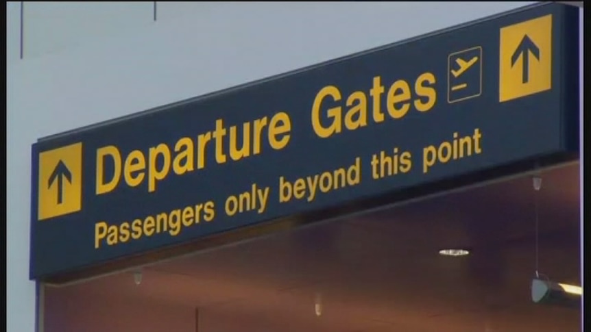 Generic shot of departure gates