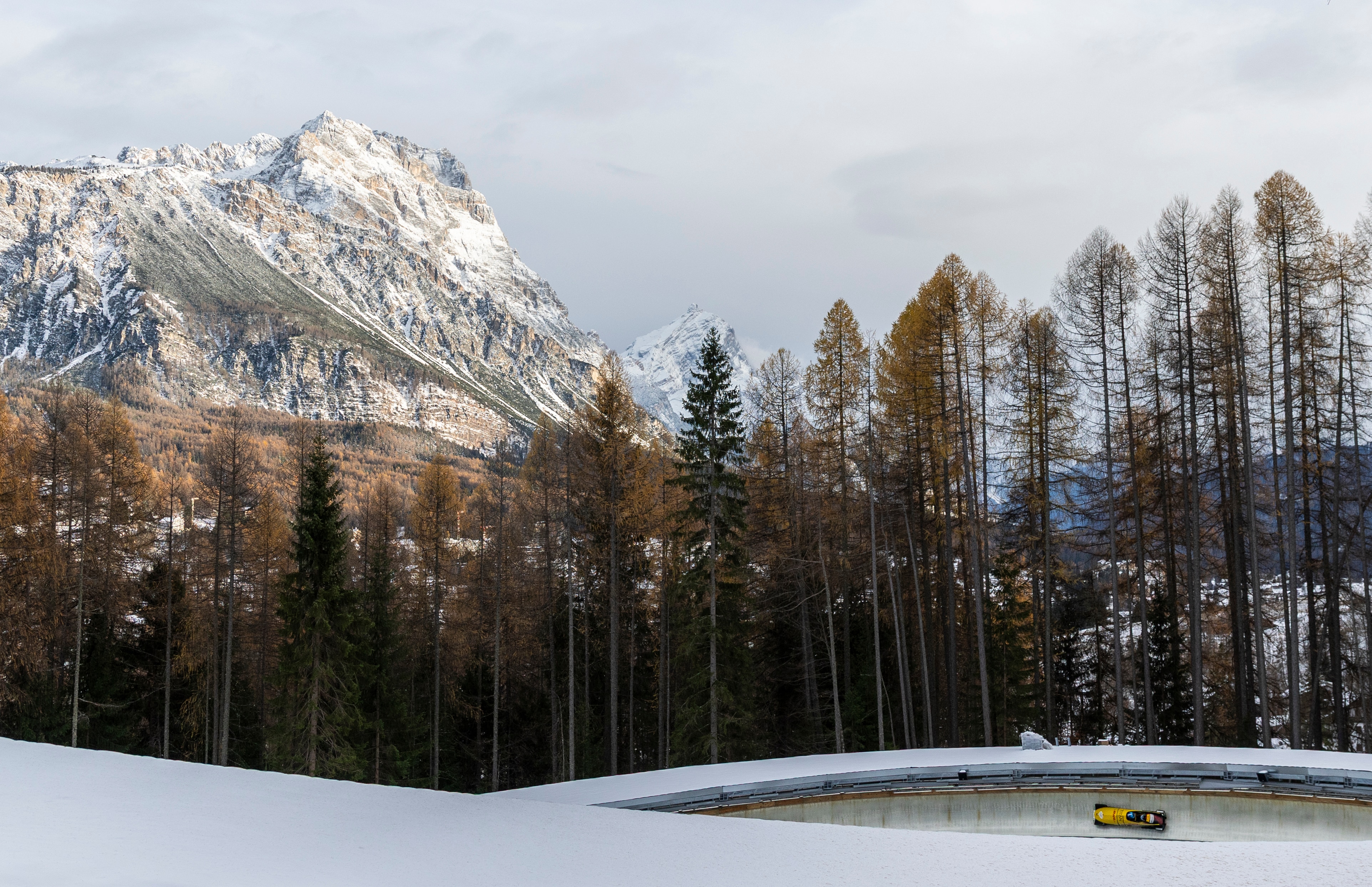 A view of the mountains at the Cortina sliding centre