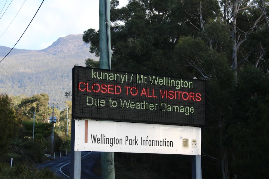 Mount Wellington closed after heavy rain