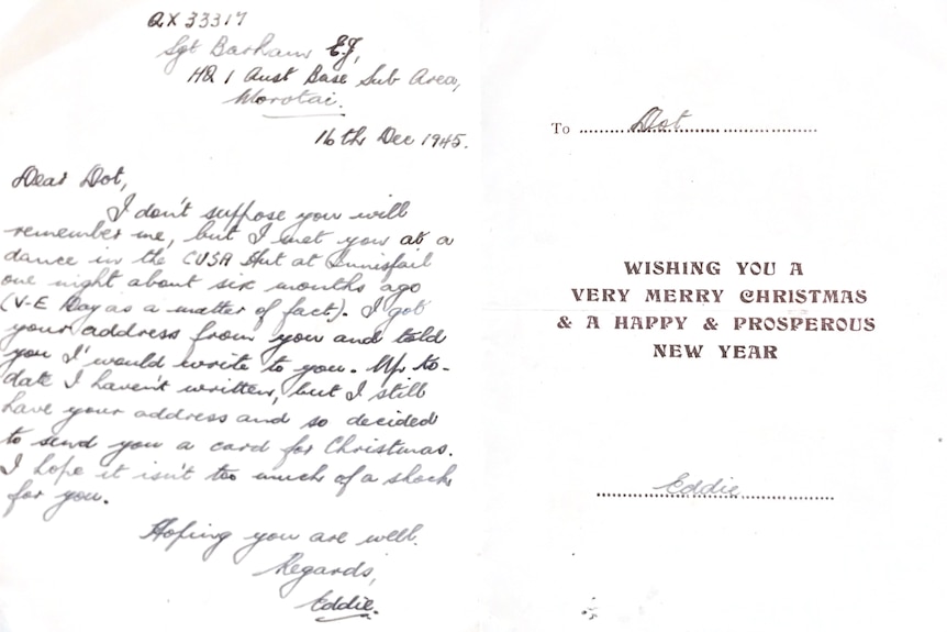 a digital copy of an old christmas card with cursive writing 