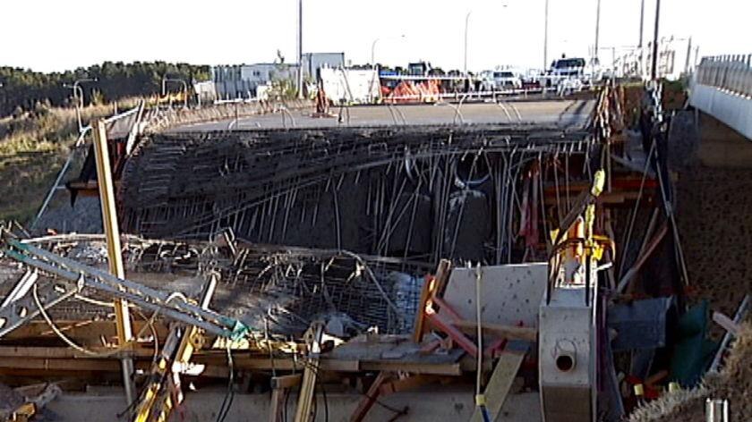 A span of the Gungahlin Drive bridge collapsed during a concrete pour last August.